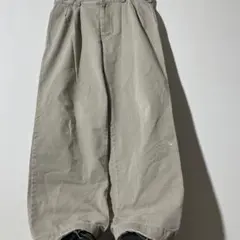 貝*様 90s J.CREW 2タック ワイドチノ W34 フェード グレーベー