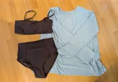 ラッシュガード　水着　3点セット　ブラウン　Mサイズのサムネイル