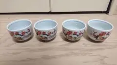 ◆裏印あり 花柄 湯のみ 4客セット 食器 湯呑み コップ◆
