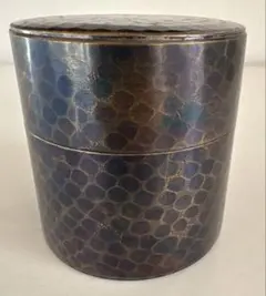 P153☆時代煎茶道具 芳燕堂製 槌起銅銀鋲打茶筒 540g/銅製茶入茶心壷 Yahoo!オークション -「上彬」の落札相場・落札価格