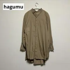 hagumu（ハグム）　長袖　ブラウス　シャツ　ワンピース　　ブラウン