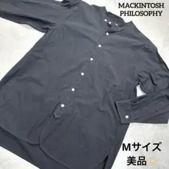 美品✨MACKINTOSH PHILOSOPHYバンドカラーシャツMダークグレー