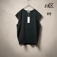 23区 新品タグ付き カットソー 44 LL 大きいサイズ 半袖 黒 レディースのサムネイル