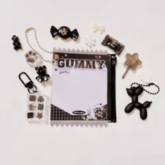 ガチャ詰めポーチ　ガチャポーチ　お菓子ポーチ　推しポーチ　キット　ブラック　黒