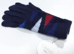 ㊳新品 Chloé GANTS ニット手袋　レディース　ネイビー