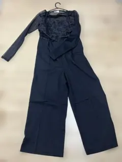 ブラック レース付き パーティードレス