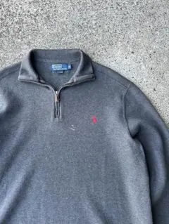 90s~ Ralph Lauren ハーフジップ コットンニット ペンキ飛び