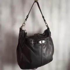 COACH チェルシー レザー 2way ターンロック バック 17816 黒