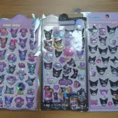 クロミ＆マイメロホログラムキャラクターシール3シートセット