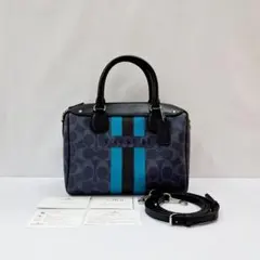 COACH ヴァーシティ ２wayハンドバッグ F38401 グレー ブルー