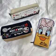ディズニー 筆箱 3点セット ミッキー ミニー プーさん ドナルド デイジー