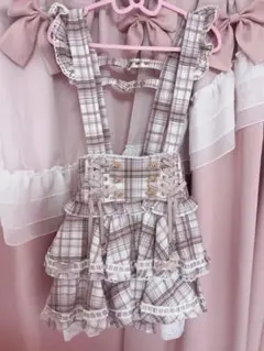 LIZLISA リズリサ はしごリボンチェックティアードスカパン