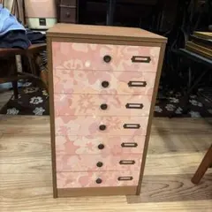 昭和レトロ レトロ チェスト 雑貨 タンス 花柄 オレンジ 和モダン