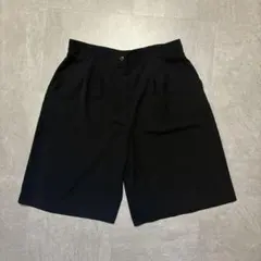 きれいめ キュロットパンツ ハーフパンツ ブラック 4L 5L 大きめサイズ