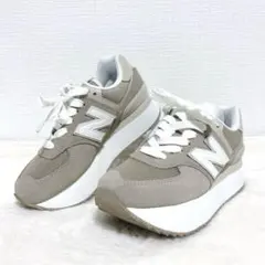 【人気】ニューバランス　WL574ZSM スニーカー　厚底　ライトブラウン　23