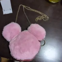 ミッキー型ファーバッグ ピンク・ワインレッド