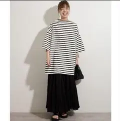 relume ボーダービッグTEE ホワイト×ブラック