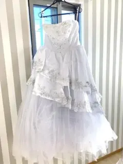 ★値下げしました★【クリーニング済みL-LL】Aラインウェディングドレス