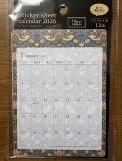 セリア ウィリアムモリス 【シートシールカレンダー 】2026のサムネイル