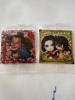 2点 キングダムウエハースシール 王騎 信＆嬴政＆河了貂 第一弾　KR
