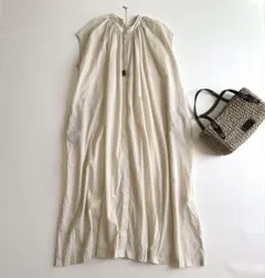 洗える♡アーバンリサーチ＊ボイルギャザーフレンチスリーブワンピース　コットン　M