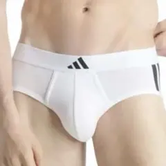 Adidas 3 Stripes ローライズブリーフ（海外S_国内M相当：白）