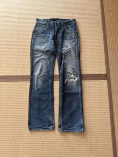 Johnbull ダメージ加工 ストレートジーンズ　ジョンブル