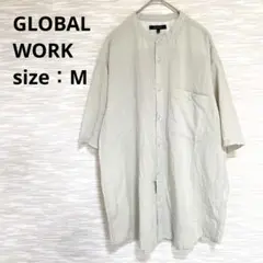 GLOBAL WORK バンドカラーオーバーシャツ M 1793