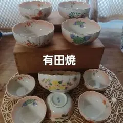 陶器 茶碗 5客 紫陽花 沙羅 桔梗 桜 紅葉 - メルカリ
