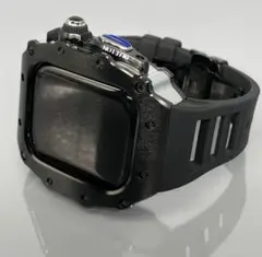 bブラック◎アップルウォッチ　ラバーベルト カバー　Apple Watchバンド