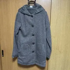 【champion】ネップニット素材　ボアロングコート　グレーのサムネイル