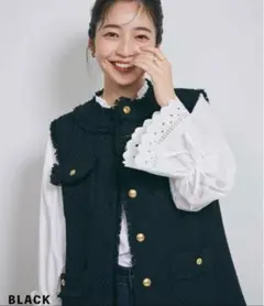 basement onlineベースメント　ツイードジレブラック