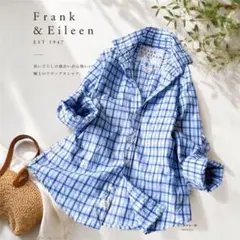 フランク&アイリーンBARRY青チェックシャツXS希少タグ USA製美品✨のサムネイル