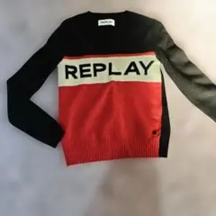 REPLAY ロゴ入りクルーネックニットxsサイズ
