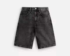 （期間限定セール）ZARA ウォッシュ加工 バギーフィットデニムバミューダパンツ