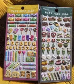 【新品】2枚セット　シール　食べ物　スイーツ　3D 立体　ぷくぷく　ぷっくり