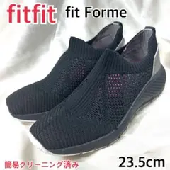 【綺麗】fitfit シアーニットスニーカー ブラック ビジュー 軽量 23.5