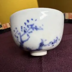 古道具 お猪口 ぐい呑み 染付 九谷 骨董 当時物　煎茶道具　煎茶湯呑み　一客