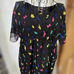 ラブレボリューション⭐︎ワンピース お色ブラック⭐︎透け感はお袖だけです。 サイズＳ