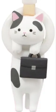 通勤ねこ 2 マスコット ボールチェーン ガチャ ブチ ネコ ぶち ねこ 猫