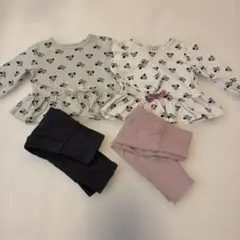 ミニーマウスプリント ベビーパジャマセット