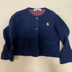 ファミリア　ネイビー ボタン付きカーディガン 110