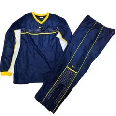 【NIKE】ナイロン ピステ セットアップ 上下 ネイビー ドット メンズM/S