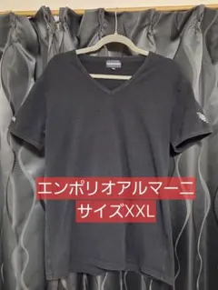 エンポリオアルマーニ ロゴTシャツ ブラック XXL