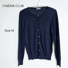 CINEMA CLUB ネイビー カーディガン 花形ボタン サイズM