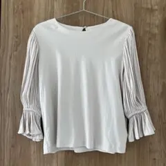 NATURAL BEAUTY BASIC ライトグレー系 フリル袖 M