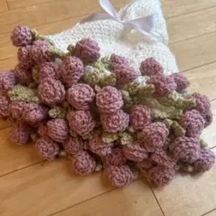 【再販】ブーケブランケット 枯れない花束 マルチカバー かぎ針編み バラ ピンク