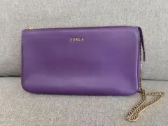 FURLA パープルレザー ショルダーバッグ