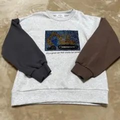 トレーナー☆130cm スパンコール ショベルカー / ブルドーザー