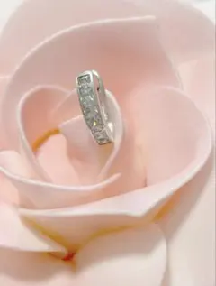 シルバー925ハーフエタニティフックピアス　片耳用